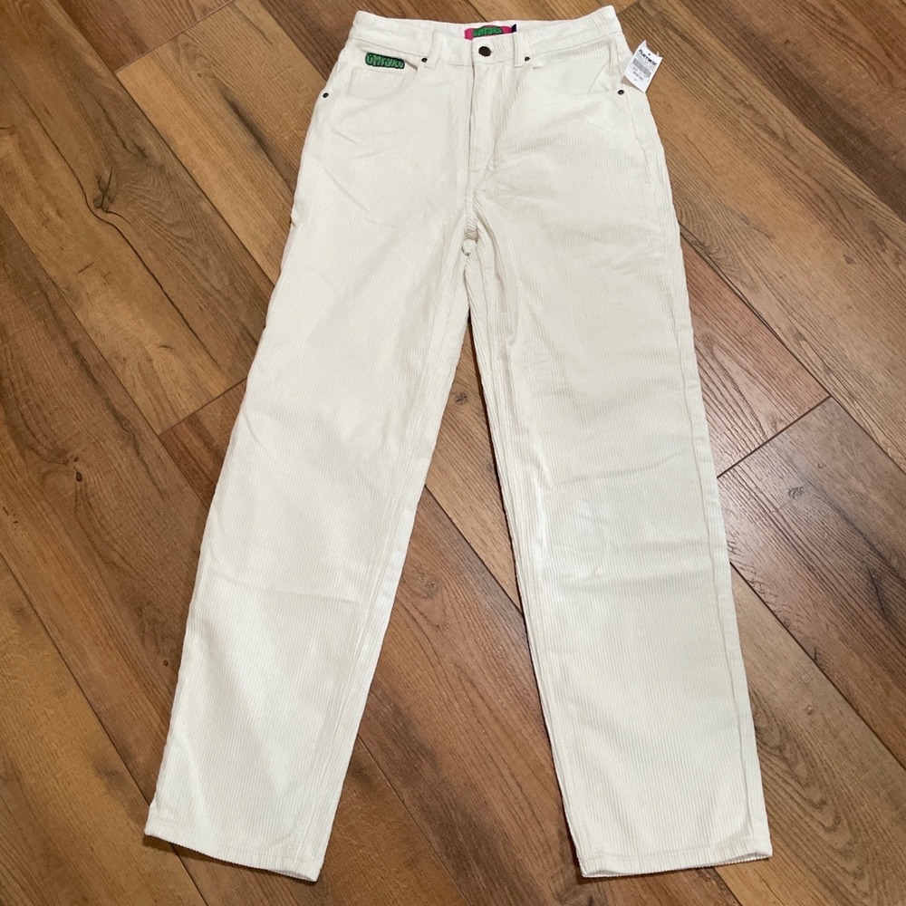 BRAND NEW White Empyre Corduroy Pants Size 4 Womens Painter Pants Tori‎ Style